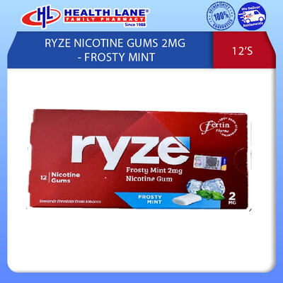 RYZE NICOTINE GUMS 2MG 12'S - FROSTY MINT